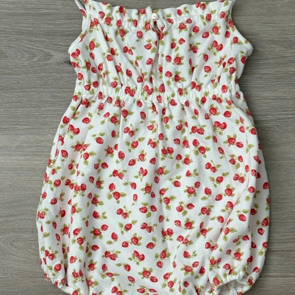 POLO RALPH LAUREN Baby Girl Toddle STRAWBERRY ROMPER One Piece Cotton Sz 18M - Picture 6 of 13